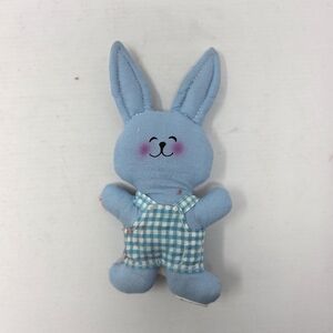 Hallmark Vintage Hug Fun Plush Toy Bunny Rabbit in blue